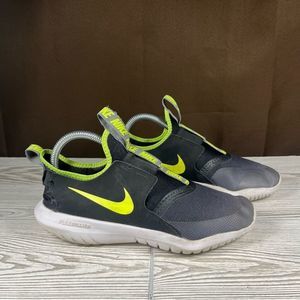 Nike Flex Runner Black Lime Slip-On Running Shoe Athletic Sneaker Womens 7.5